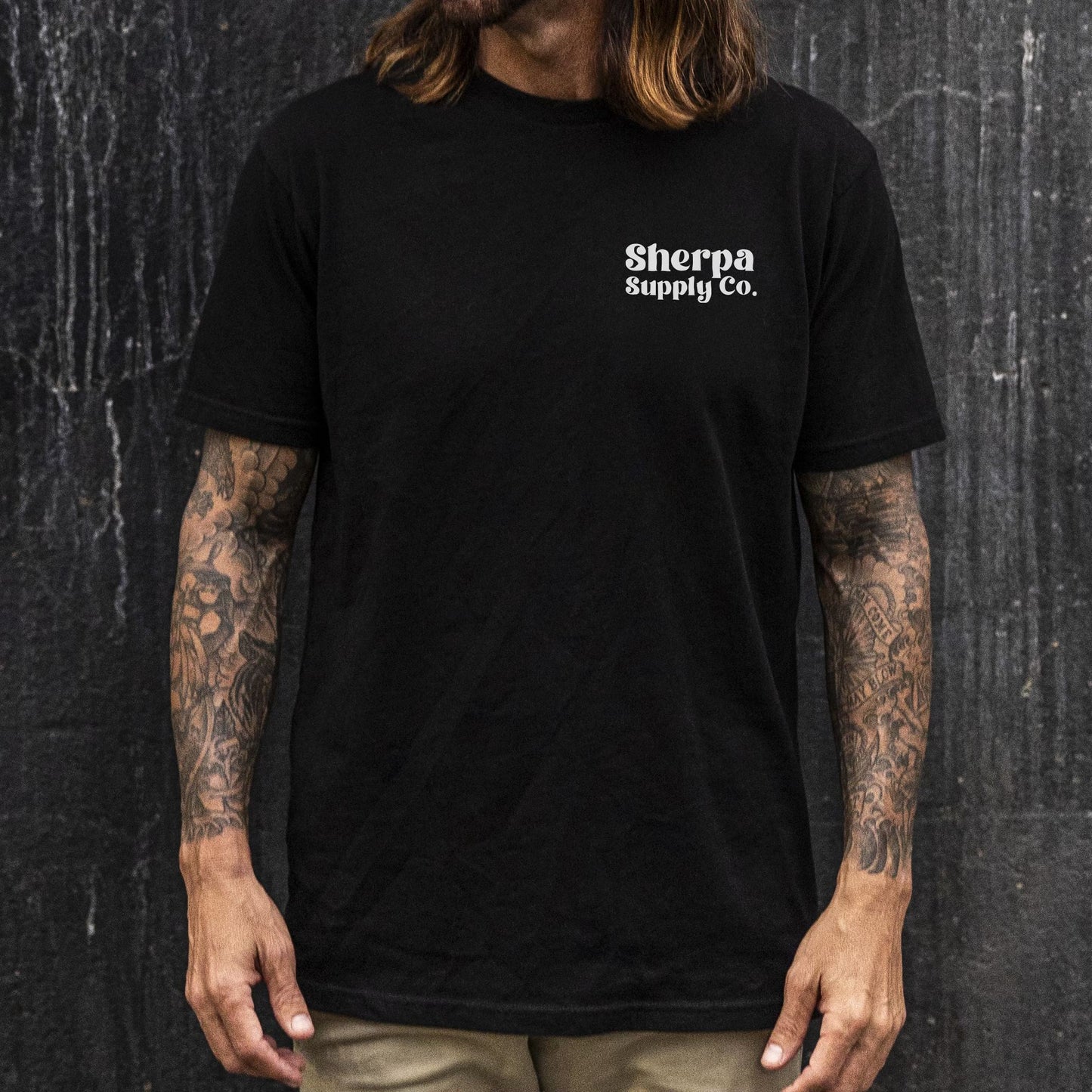 Sherpa Surfing Cowboy T Shirt -Black