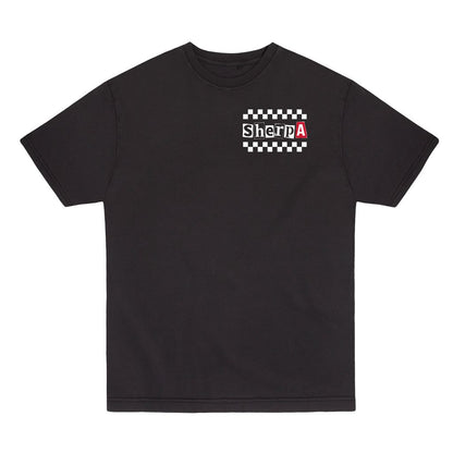 Sherpa Checkered T Shirt - Black