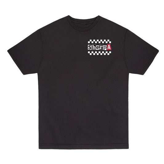 Sherpa Checkered T Shirt - Black