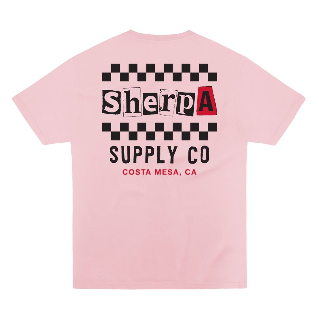 Sherpa Checkered T Shirt - Pink