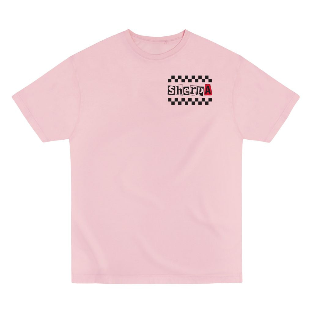 Sherpa Checkered T Shirt - Pink