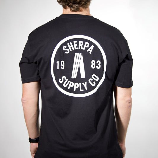 Sherpa Circle Logo T Shirt - Black