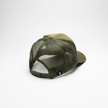 Trucker - Olive/White