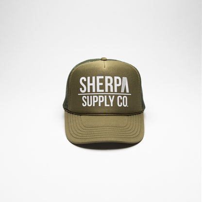 Trucker - Olive/White