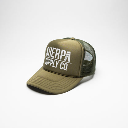 Trucker - Olive/White